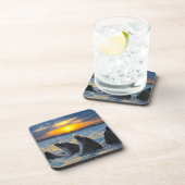 De dolfijnen zonder fles in zonlicht bier onderzetter (Rechterzijde)