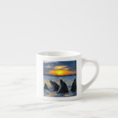 De dolfijnen zonder fles in zonlicht espresso kop (Rechts)