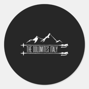 De Dolomieten in Italië Skiën Ronde Sticker