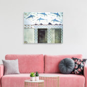 De Dolphin Frescoes in de Bathroom van de Koningin Canvas Afdruk (Insitu (Woonkamer))