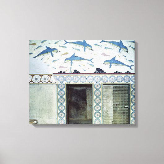 De Dolphin Frescoes in de Bathroom van de Koningin Canvas Afdruk (Voorkant)