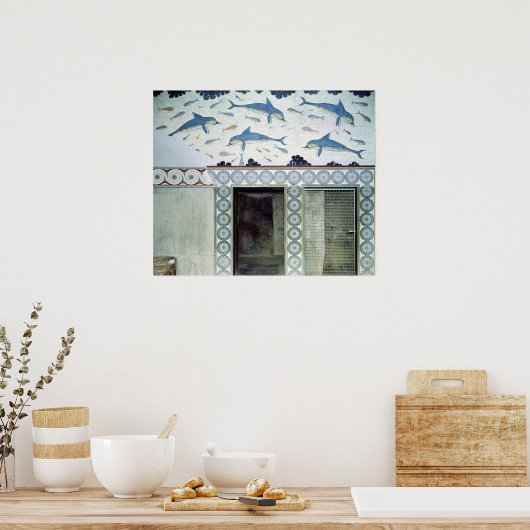 De Dolphin Frescoes in de Bathroom van de Koningin Poster (Keuken)