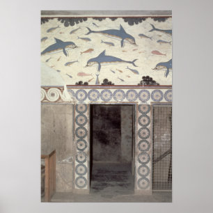 De Dolphin Frescoes in de Bathroom van de Koningin Poster