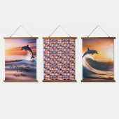 De Dolphin speelt. Set van 3, Hangend Wandkleed (Driedubbel)