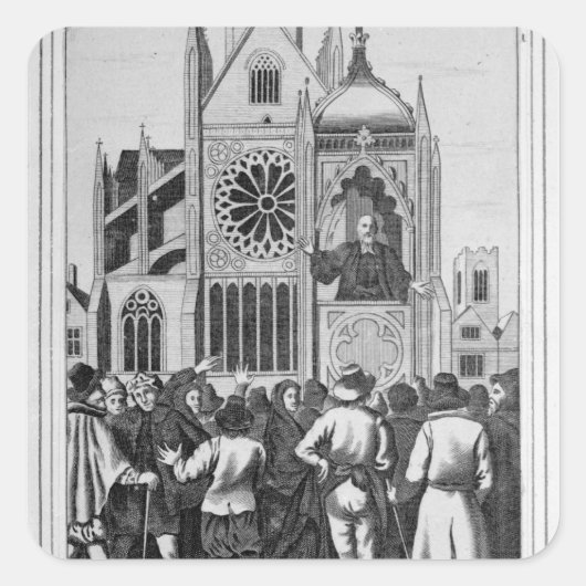 De dominee Dr. Shaw Preaching Vierkante Sticker (Voorkant)