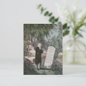 De dominee John Wesley bezoekt het graf van zijn m Briefkaart (Staand voorkant)