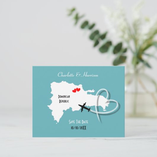 De Dominicaanse Republiek bewaart de datum Save The Date (Staand voorkant)