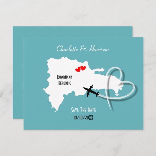 De Dominicaanse Republiek bewaart de datum Save The Date (Voorkant / Achterkant)