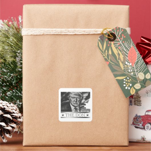 De Don Pencil Tekening Vierkante Sticker (Feestdagen)