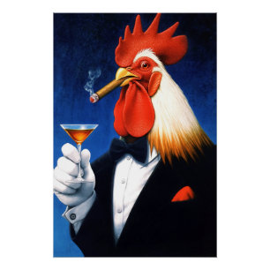 De Don van de Dageraad   Dapper Rooster Rokende Si Perfect Poster