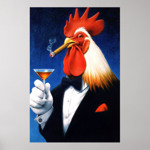 De Don van de Dageraad   Keurige Haantje met Sigaa Poster