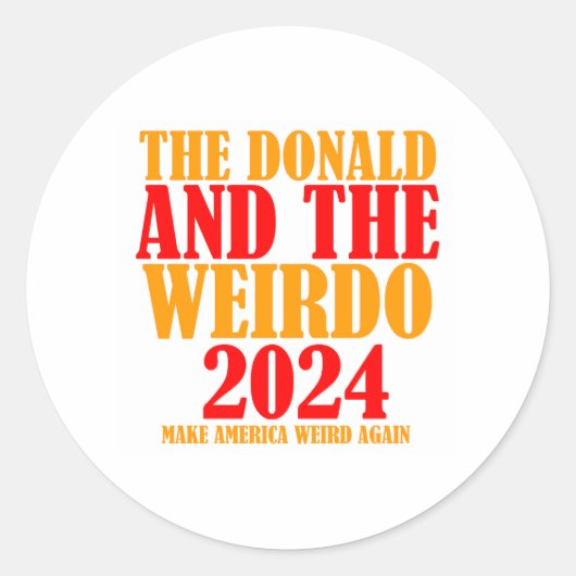 DE DONALD EN DE WEIRDO RONDE STICKER (Voorkant)