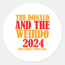 DE DONALD EN DE WEIRDO RONDE STICKER