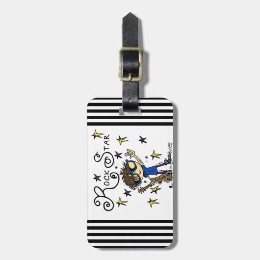 De donkerbruine Ster van de Rots Bagagelabel (Voorkant verticaal)