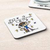 De donkerbruine Ster van de Rots Bier Onderzetter (Linkerzijde)