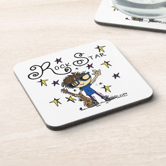 De donkerbruine Ster van de Rots Bier Onderzetter (Linkerzijde)