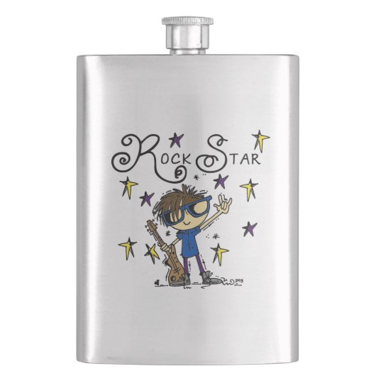 De donkerbruine Ster van de Rots Heupfles (Voorkant)