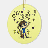 De donkerbruine Ster van de Rots Keramisch Ornament (Links)