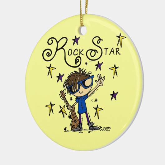 De donkerbruine Ster van de Rots Keramisch Ornament (Links)