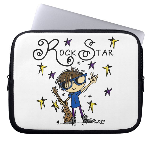 De donkerbruine Ster van de Rots Laptop Sleeve (Voorkant)