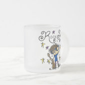 De donkerbruine Ster van de Rots Matglas Koffiemok (Voorkant rechts)