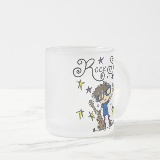 De donkerbruine Ster van de Rots Matglas Koffiemok (Voorkant rechts)