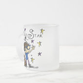 De donkerbruine Ster van de Rots Matglas Koffiemok (Voorkant links)