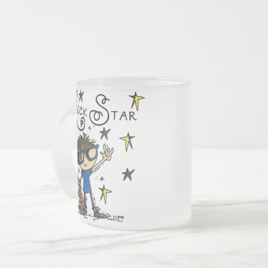 De donkerbruine Ster van de Rots Matglas Koffiemok (Voorkant links)