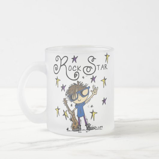 De donkerbruine Ster van de Rots Matglas Koffiemok (Links)