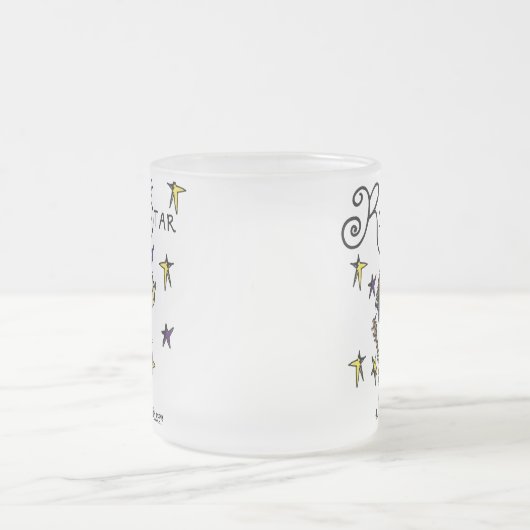 De donkerbruine Ster van de Rots Matglas Koffiemok (Center)