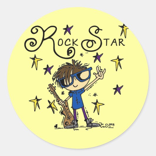 De donkerbruine Ster van de Rots Ronde Sticker (Voorkant)