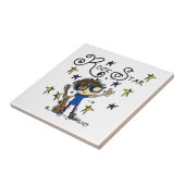 De donkerbruine Ster van de Rots Tegeltje (Zijkant)