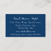 De donkerdere Blauwe Visitekaartjes van de Stilist (Achterkant)