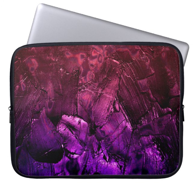 De donkere abstracte achtergrondstructuur met verl laptop sleeve (Voorkant)