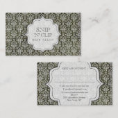 De donkere Antiek Mode van de Herenkapper van het Afsprakenkaartje (Voorkant / Achterkant)