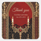 De donkere elegantie van de gotische stijl. vierkante sticker (Voorkant)