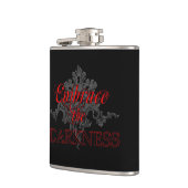 De donkere erlenmeyer omsluiten heupfles (Links)