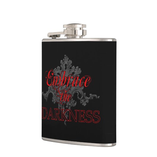 De donkere erlenmeyer omsluiten heupfles (Links)