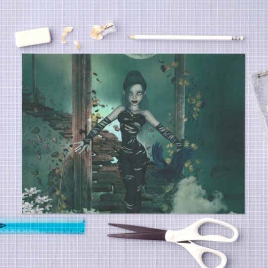 De donkere fee in de nacht tissuepapier (Craft)