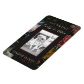 De donkere Floral sparen de Datum Magnet Magneet (Linkerzijde)