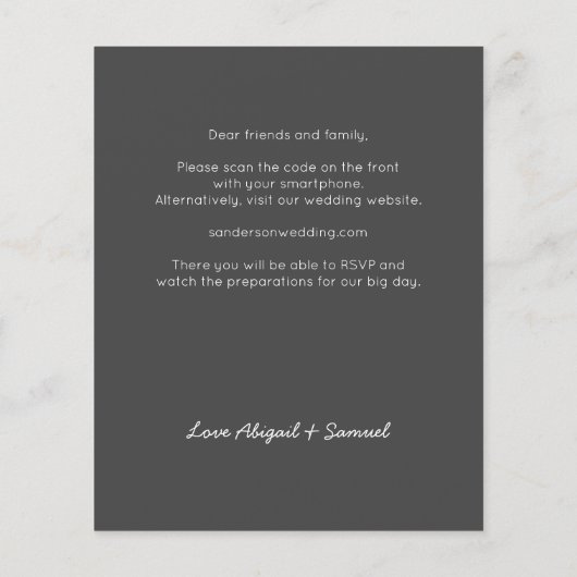 De donkere grijze QR-code van de begroting allen i (Achterkant)