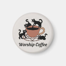 De Donkere Heer Katten Aanbidden Koffie, Aanbidden