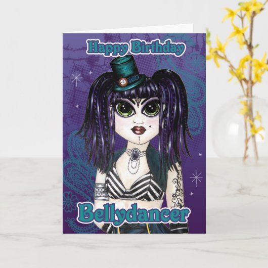 De donkere Kaart van de Verjaardag van de Danser (Gele Bloem)