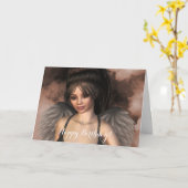 De donkere Kaart van de Verjaardag van het Portret (Gele Bloem)