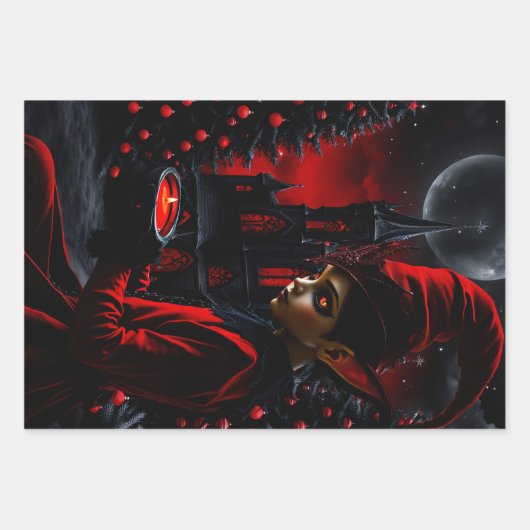 De donkere kersttijd. inpakpapier vel (Voorkant 2)