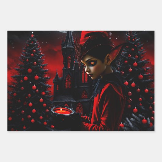 De donkere kersttijd. inpakpapier vel (Voorkant)