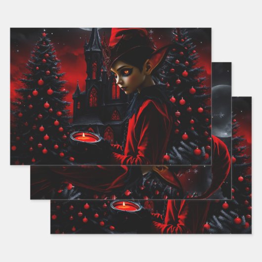 De donkere kersttijd. inpakpapier vel (Set)