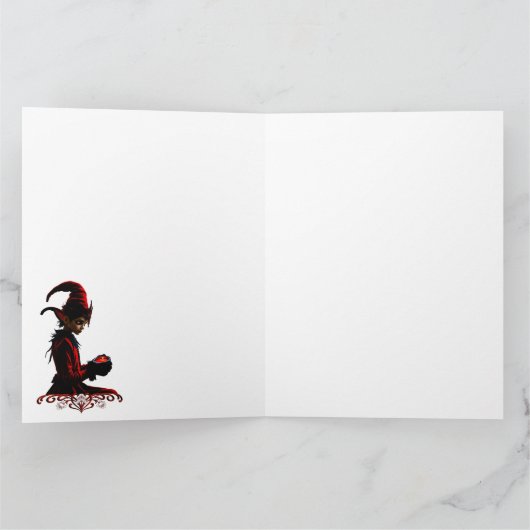 De donkere kersttijd. kaart (Binnen)