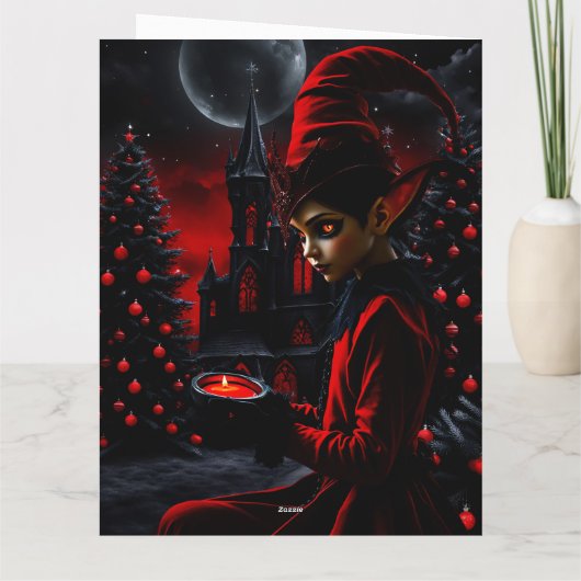 De donkere kersttijd. kaart (Achterkant)