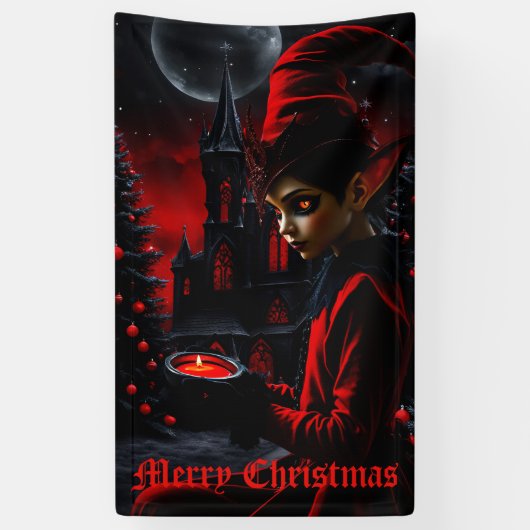 De donkere kersttijd. spandoek (Verticaal)